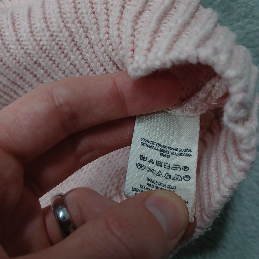Free People Sweater Womens Large Pink Knit Oversized Boho Pullover - Picture 5 of 8
